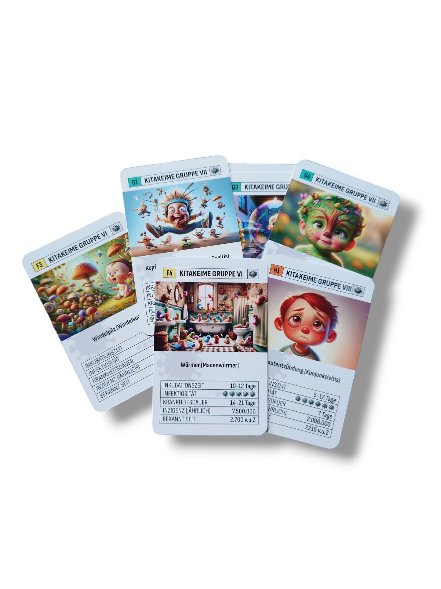 ZYZYZK Katja Berkowsky Quartett Kartenspiel Kitakeime - Kartenspiel, 36+ Jahre, Handgemacht, Unisex, Kind, Deutsch - Image 2