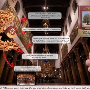 Zuluf CRS301 kleine Olivenholz-Kreuze aus Bethlehem Israel, Taschen-Kreuze, religiöses Geschenk für Kinder und Erwachsene, kommt mit 100 Heiligen Land-Zertifikaten, 6 cm je Kreuz, 100 Stück - Image 5