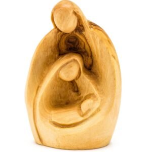 Zuluf Sehr kleine Holzschnitzerei der Heiligen Familie – Josef, Jungfrau Maria und Jesus, ideales religiöses Geschenk, Einweihungsfeier und neues Zuhause, 7,9 cm - Image 1