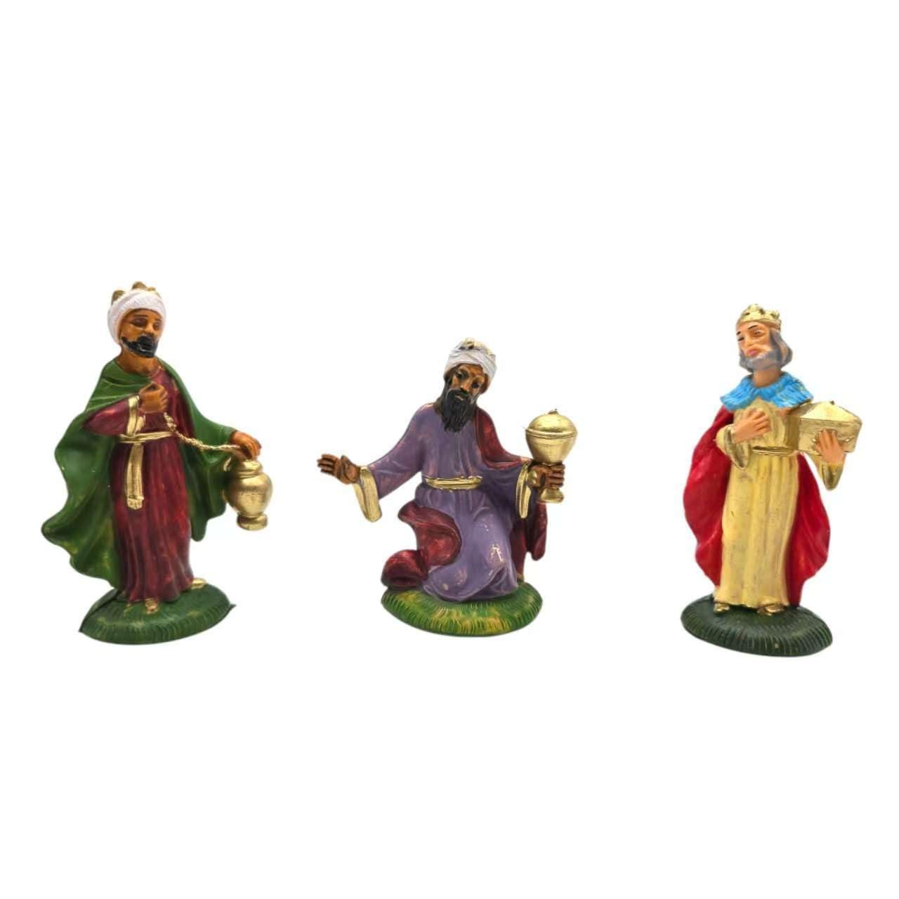 arkamii Set mit 10 handbemalten Krippenfiguren zur Geburt Christi, handgefertigtes Produkt aus Italien (Figuren, 8 cm) - Image 3