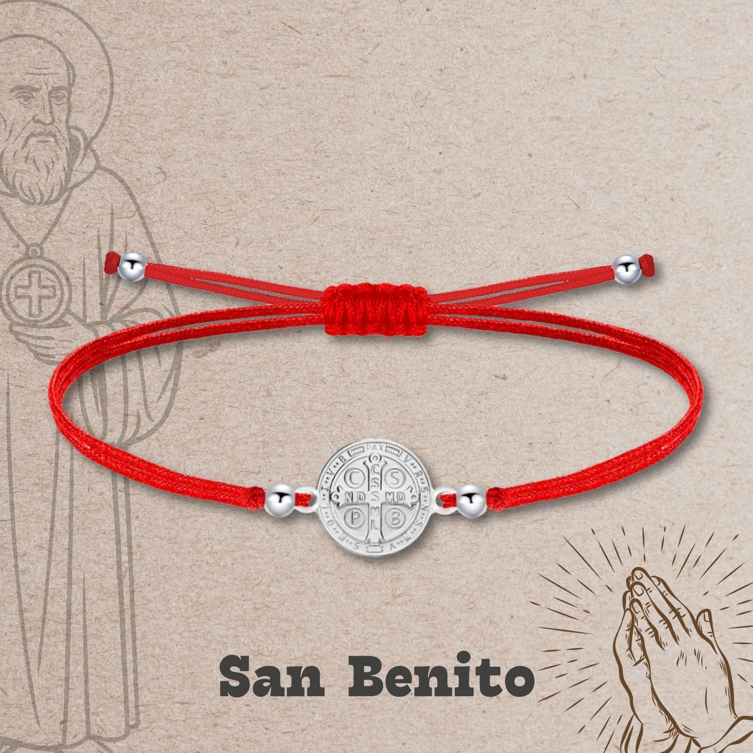 cotigo - Armband für Jungfrau und Heilige aus Spanien, Jungfrau von Carmen, Rocio, Fatima, St. Benedikt und mehr, Armband für Damen und Herren, Geschenke für Damen, Geschenk für Großmutter - Image 2