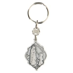 crigema - Schlüsselanhänger aus Metall - 4 cm hoch, Unserer Lieben Frau von Lourdes, S - Image 1