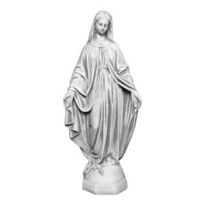 gartendekoparadies.de Statue Madonna Mutter Maria, Steinfigur, H. 63 cm, 16 kg, Grau, frostsicher aus Steinguss für Außenbereich - Image 1
