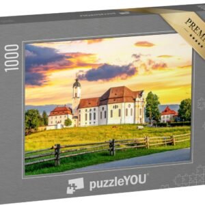puzzleYOU: Puzzle 1000 Teile „Wieskirche in Steingaden, Bayern, Deutschland“ – aus der Puzzle-Kollektion Allgäu - Image 1