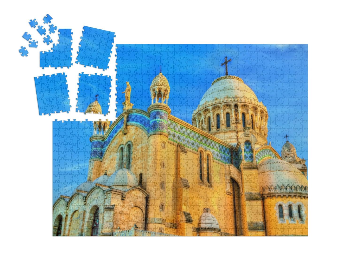 puzzleYOU: Puzzle-Adventskalender | „Basilika Unserer Lieben Frau von Afrika in Algier, Algerien“ – aus der Puzzle-Kollektion Algerien - Image 2
