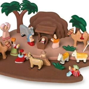 small foot Krippenspiel handgeschnitzt aus Holz, mit allen Figuren aus der Bibelgeschichte, ab 3 Jahren, 1839 - Image 1